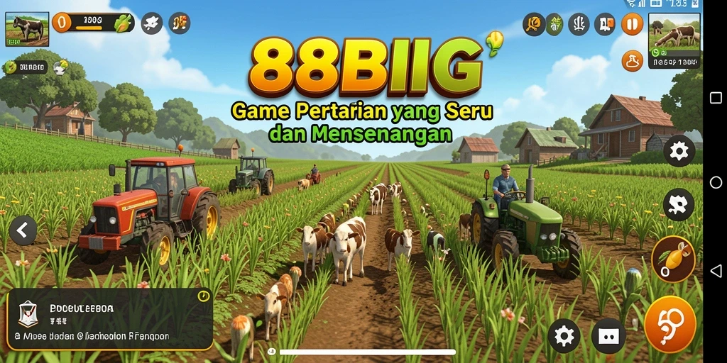 Tampilan menarik dari gameplay <strong>88BIG</strong> yang menampilkan aktivitas pertanian.