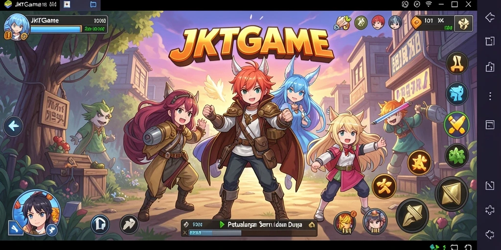 Tangkapan layar dari gameplay JKTGAME yang penuh warna dan dinamis.