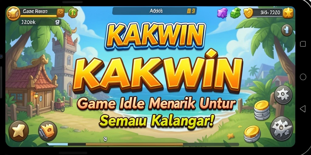 Tampilan utama KAKWIN menampilkan gameplay Idle yang menarik.