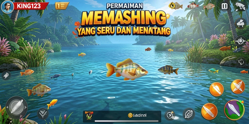 Tampilan menarik dari gameplay memancing di KING123.
